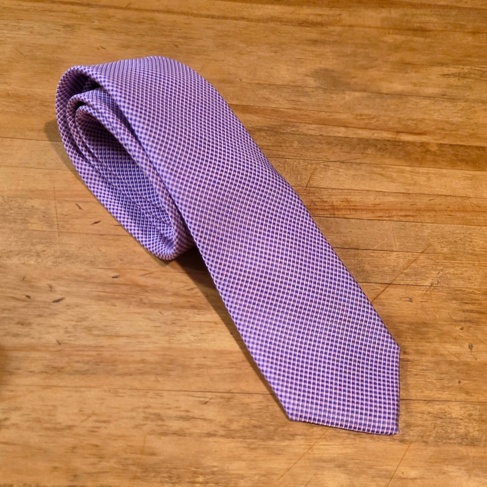 Class Club Boys Pink Navy Micro Check Silk Blend Necktie 3x53" Preppy Kids